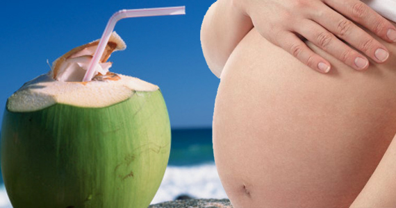 Há grandes benefícios em tomar água de coco durante a gravidez
