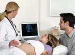 Foto de exame de terceiro trimestre de gravidez